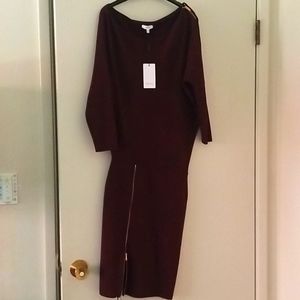 Reiss Cecelia Dress Burgundy in M